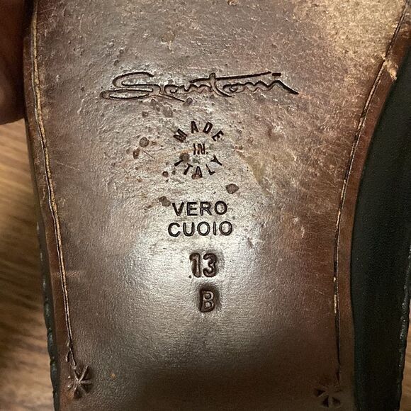 Santoni Mens Forester Black Kiltie Tassel Loafer Slip On Moccasin. Size 13 B. - Picture 8 of 8